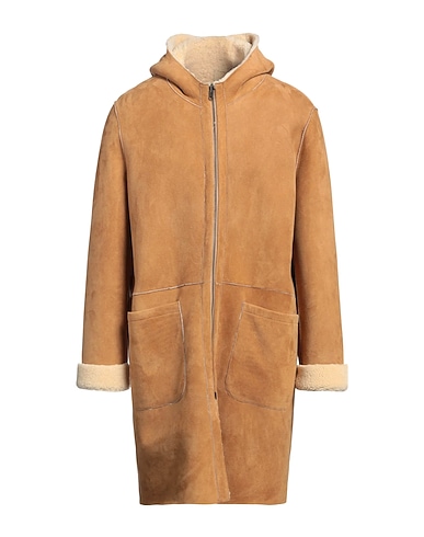 SALVATORE SANTORO Teddy Coat Camel Ovine leather