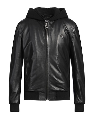 PHILIPP PLEIN Faux Fur & Shearling Black 100% Shearling, Cotton, Polyester