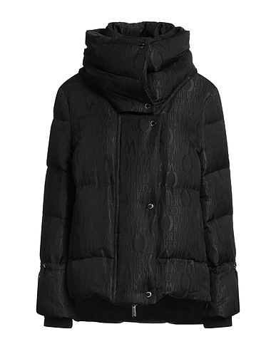 MOORER Shell jacket Black 72% Polyester, 28% Cotton