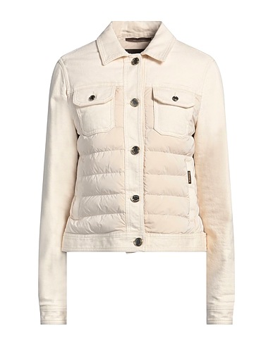 MOORER Shell jacket Ivory 98% Cotton, 2% Elastane, Polyamide, Polyester