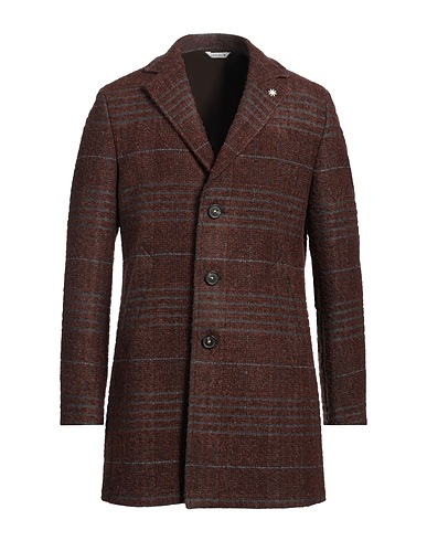 MANUEL RITZ Coat Dark brown 44% Virgin Wool, 22% Acrylic, 21% Polyester, 9% Alpaca wool, 4% Polyamide