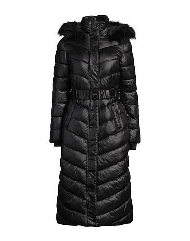 GUESS Shell jacket Black 100% Polyamide, Modacrylic, Acrylic, Polyester
