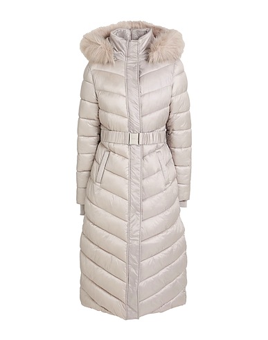 GUESS Shell jacket Light grey 100% Polyamide, Modacrylic, Acrylic, Polyester
