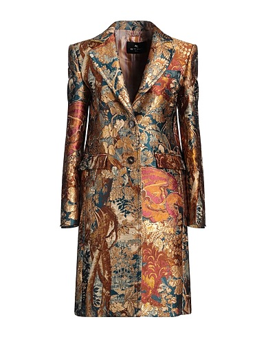 ETRO Coat Tan 47% Polyester, 23% Metal, 20% Cotton, 10% Metallic fiber