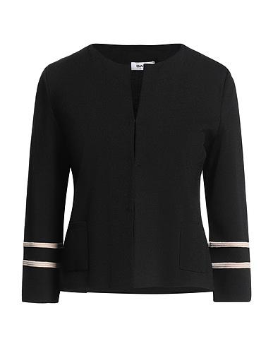 BASE MILANO Jacket Black 71% Viscose, 29% Polyamide