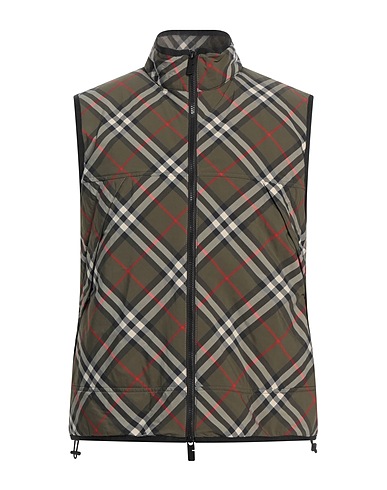 BURBERRY Gilet Military green 100% Polyamide, Polyester, Elastane