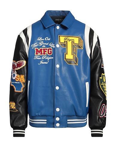 TRUE RELIGION Jacket Blue 100% Polyurethane