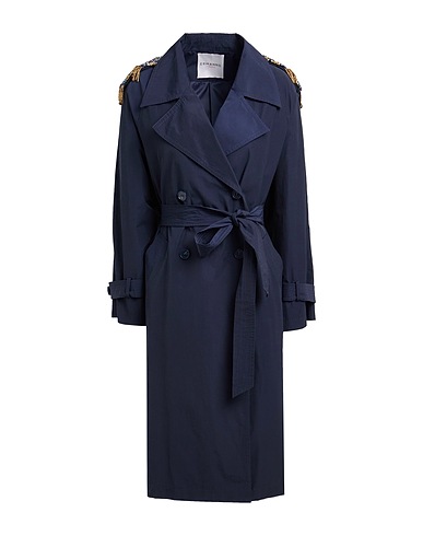 ERMANNO FIRENZE Double breasted pea coat Navy blue 52% Cotton, 48% Polyester