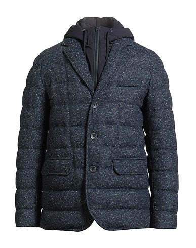HERNO Piumino Blu notte 50% Lana riciclata, 28% Poliacrilico, 22% Seta