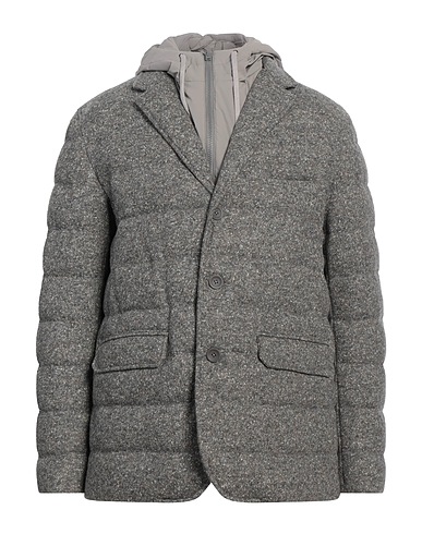 HERNO Shell jacket Grey 50% Recycled wool, 28% Polyacrylic, 22% Silk