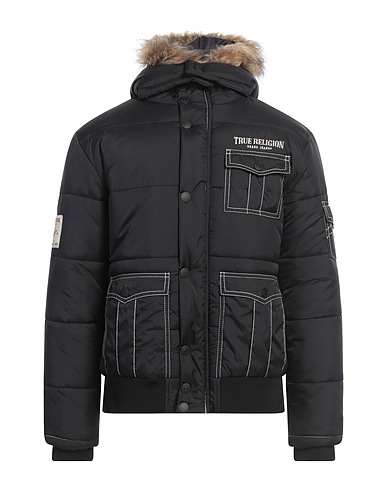 TRUE RELIGION Shell  jacket Black 100% Nylon, Acrylic, Polyester