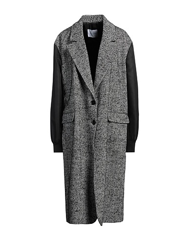GAëLLE Paris Coat Black 100% Polyester, Polyimide, Cotton, Elastane