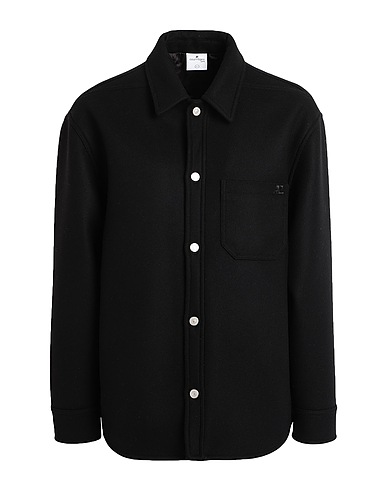COURRÈGES Solid colour shirt Black 50% Wool, 19% Polyurethane, 18% Polyester, 13% Polyamide