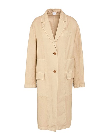 ASPESI Full-length jacket Sand 58% Cotton, 42% Linen
