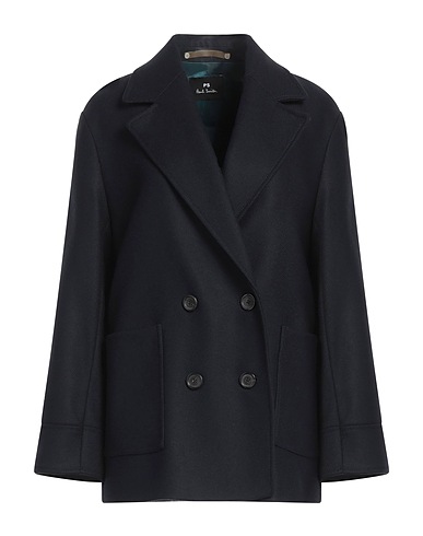 PS PAUL SMITH Coat Midnight blue 67% Wool, 26% Polyamide, 7% Cashmere