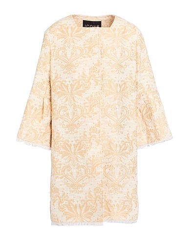 CINZIA ROCCA Double breasted pea coat ICONS Beige 54% Cotton, 32% Acetate, 8% Acrylic, 6% Polyester