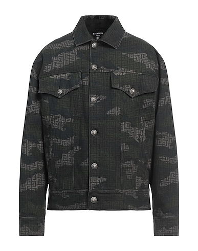 BALMAIN Denim jacket Military green 100% Cotton