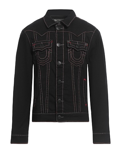 TRUE RELIGION Jacket Black 99% Cotton, 1% Elastane