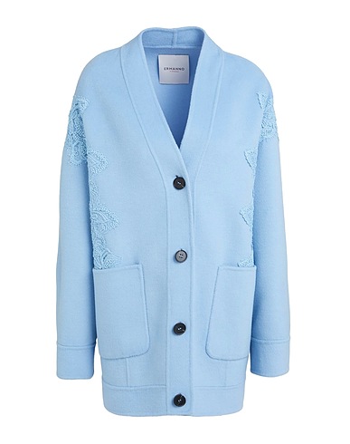 ERMANNO FIRENZE Jacket Sky blue 50% Wool, 50% Polyester