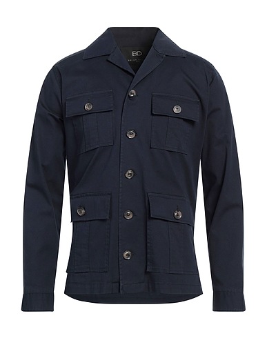 BRIAN DALES Jacket Midnight blue 97% Cotton, 3% Elastane