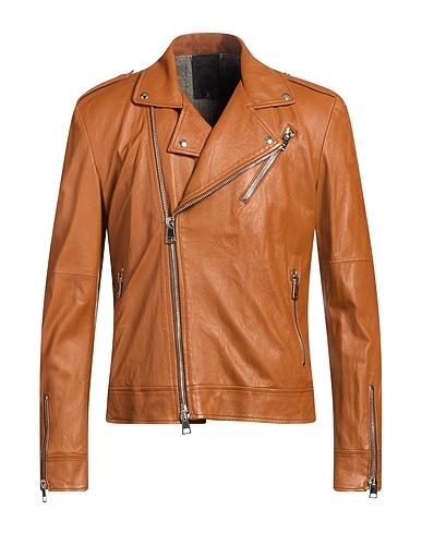 GIOCASTA Biker jacket Tan Leather