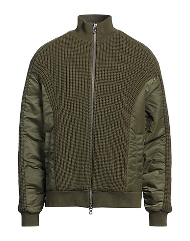 DIESEL Jacket Military green 100% Wool, Polyamide