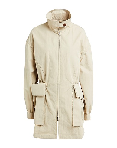 LOW CLASSIC Full-length jacket Beige 66% Cotton, 34% Recycled nylon