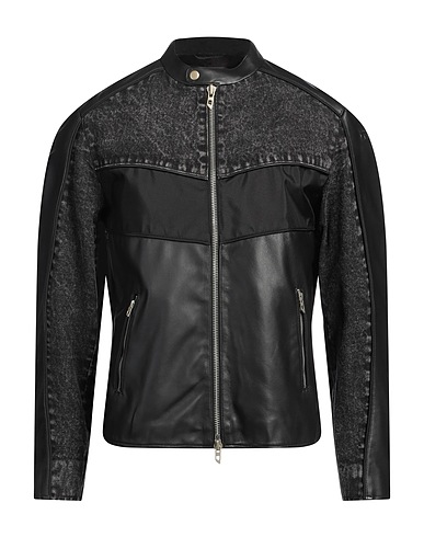 DIESEL Leather jacket 100% Lambskin, Cotton, Nylon