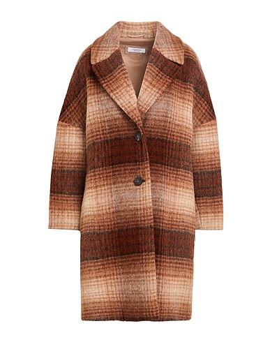PESERICO Manteau long Marron 50% Laine vierge, 50% Laine d'alpaga