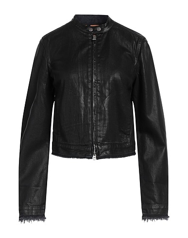 DIESEL Denim jacket Black 50% Cotton, 50% Lyocell