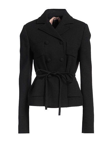 N°21 Double breasted pea coat Black 93% Wool, 6% Polyamide, 1% Elastane