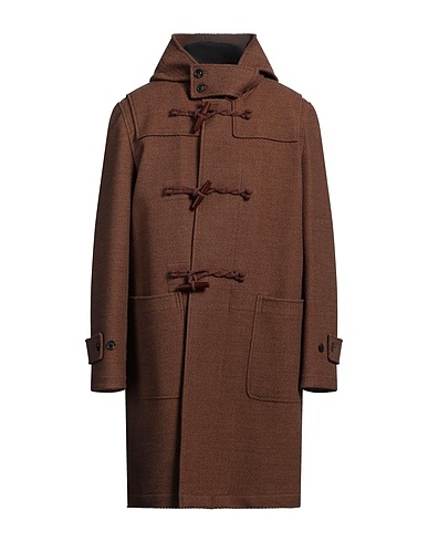 LARDINI Coat Brown 66% Wool, 26% Cotton, 7% Polyurethane, 1% Elastane