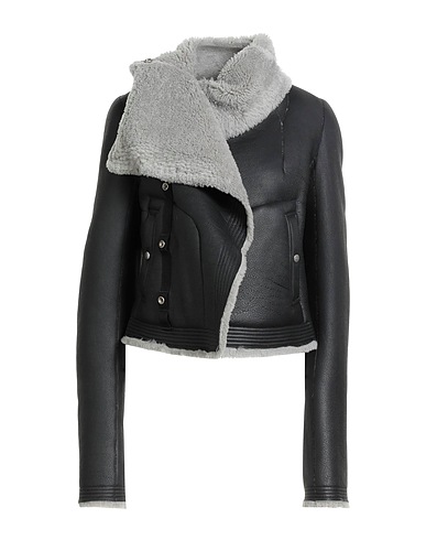 RICK OWENS Shearling & Teddyfleece NERO 100% Lamm-Shearling, Kalbsleder
