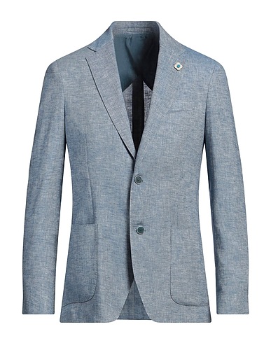 LARDINI Blazer Blue 55% Linen, 45% Cotton