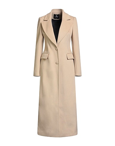 CRISTINAEFFE Coat Beige 92% Polyester, 8% Viscose