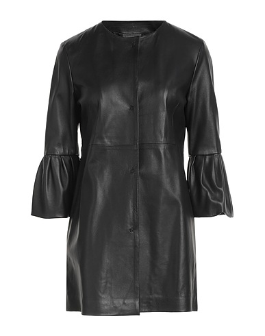 GIOCASTA Full-length jacket Black Leather