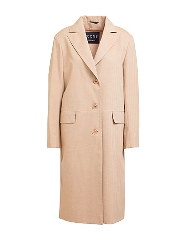 CINZIA ROCCA Full-length jacket ICONS Beige 54% Polyester, 46% Cotton