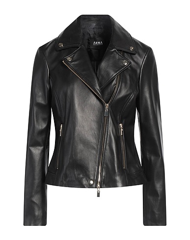 ARMA Giacca biker COLLECTION Nero Pelle di agnello