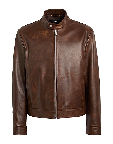 ARMA Giacca biker Marrone Pelle di agnello