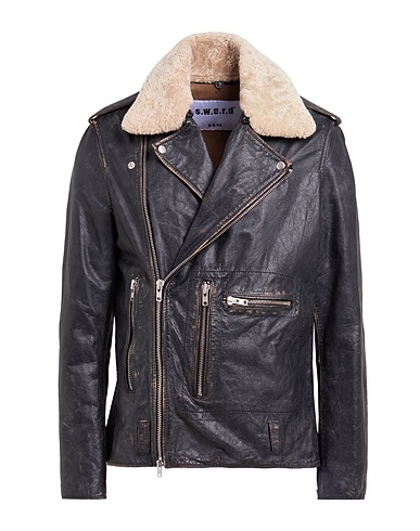 SWD by S.W.O.R.D. Biker jacket Black 100% Cow leather