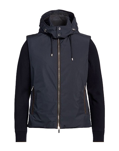 MOORER Shell jacket Navy blue 100% Polyester, Elastane, Cotton