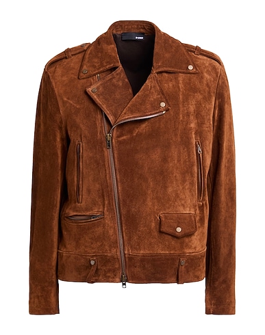 B-USED Biker jacket Brown 100% Ovine leather