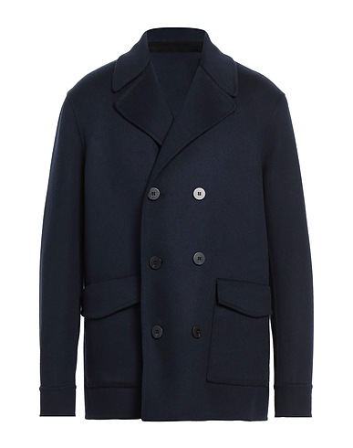 BRIZZI Coat Midnight blue Cotton, Wool