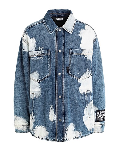 JUST CAVALLI Denim jacket Blue 100% Cotton