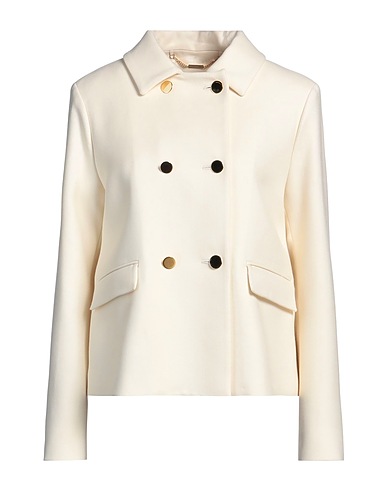 KITON Double breasted pea coat Cream 99% Virgin Wool, 1% Silk