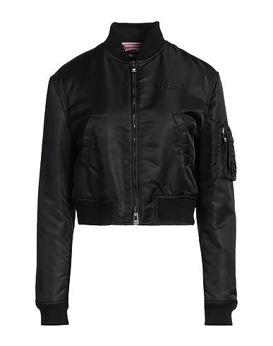 VERSACE Bomber Black 100% Polyamide, Viscose, Polyester, Wool, Acrylic