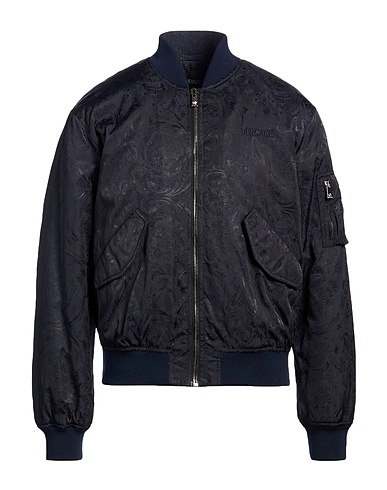 VERSACE Bomber Navy blue 100% Polyamide, Viscose, Polyester, Cotton, Elastane