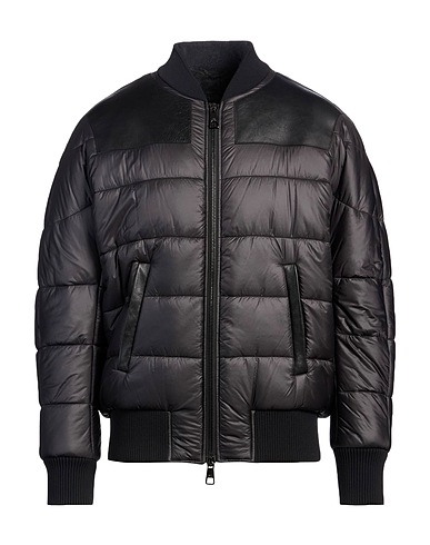 NEIL BARRETT Shell jacket Black 100% Polyamide, Calfskin, Elastane, Polyester