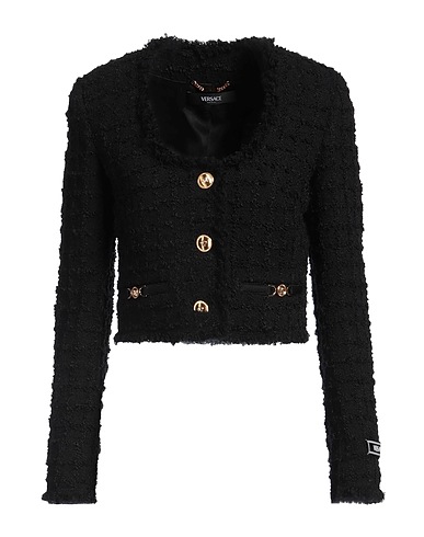 VERSACE Jacket Black 77% Virgin Wool, 14% Mohair wool, 9% Polyamide
