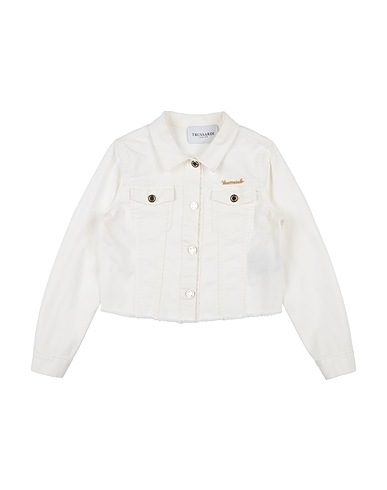 TRUSSARDI JUNIOR Denim jacket Off white 97% Cotton, 3% Elastane